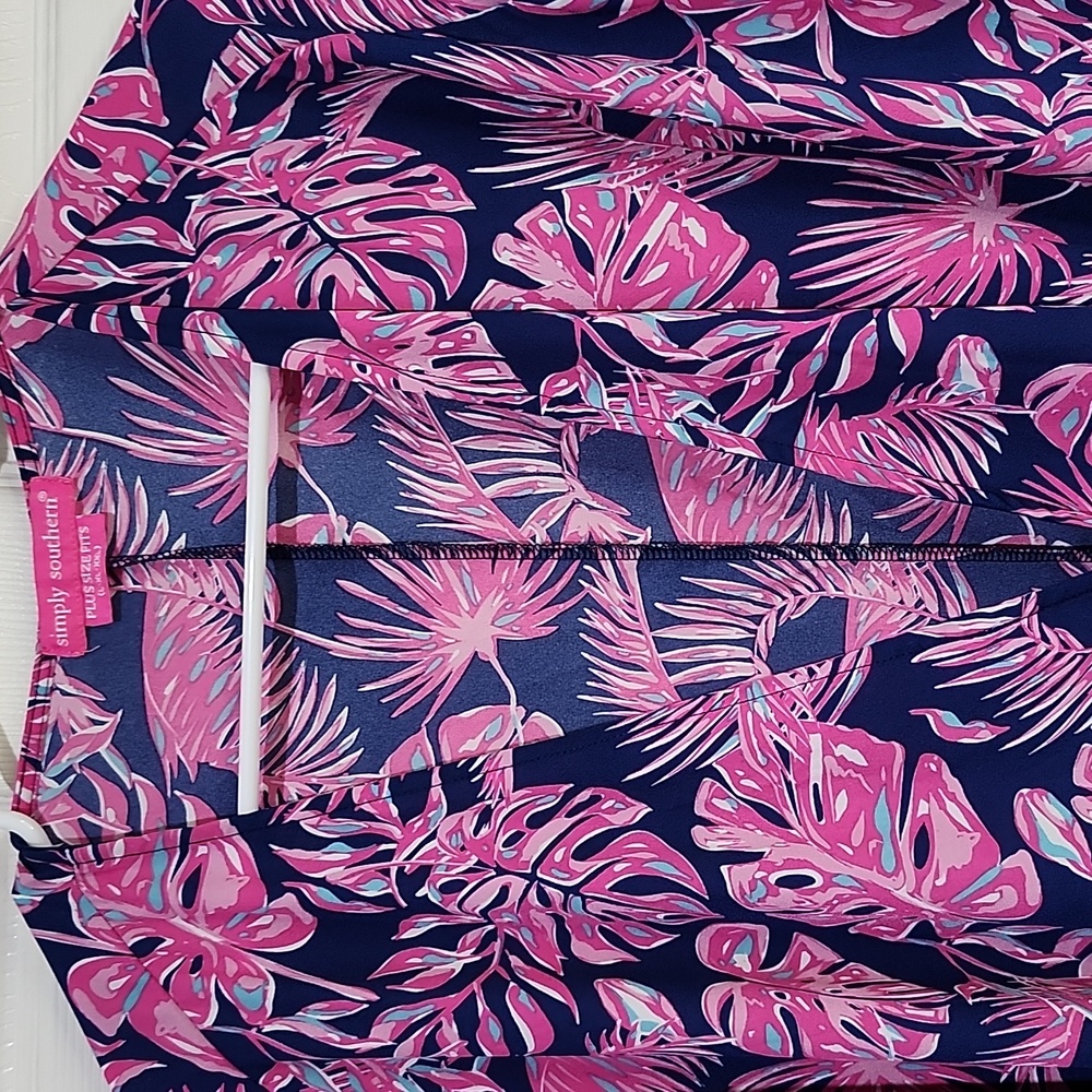 Simply Southern Pink and Blue Floral Kimono Swim Suit Cover Up - Picture 5 of 7